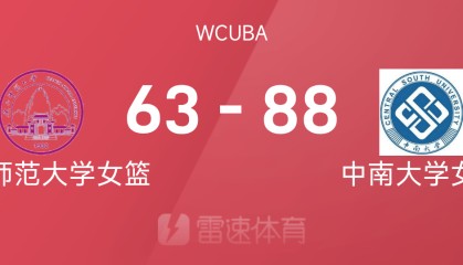 ?WCUBA战报：田媛媛18+8+10，中南大学女篮88-63大胜广西师范大学女篮